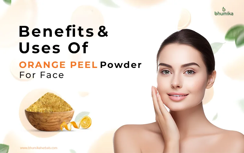 Infographic on orange peel powder for face