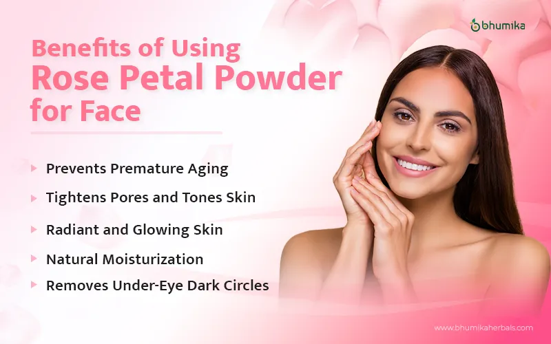 rose petal powder benefits for face