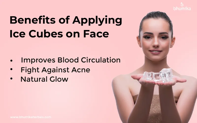 benefits of applying ice cubes on face