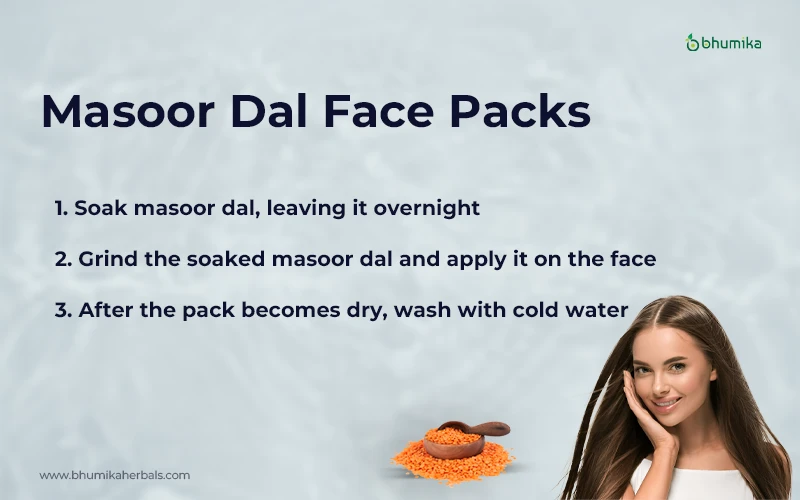 masoor dal fca e packs for skin care