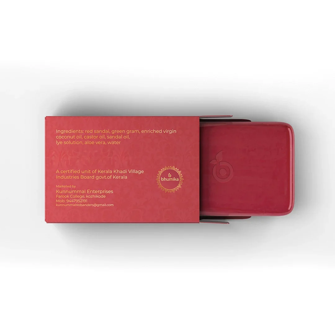 red sandalwood soap back side