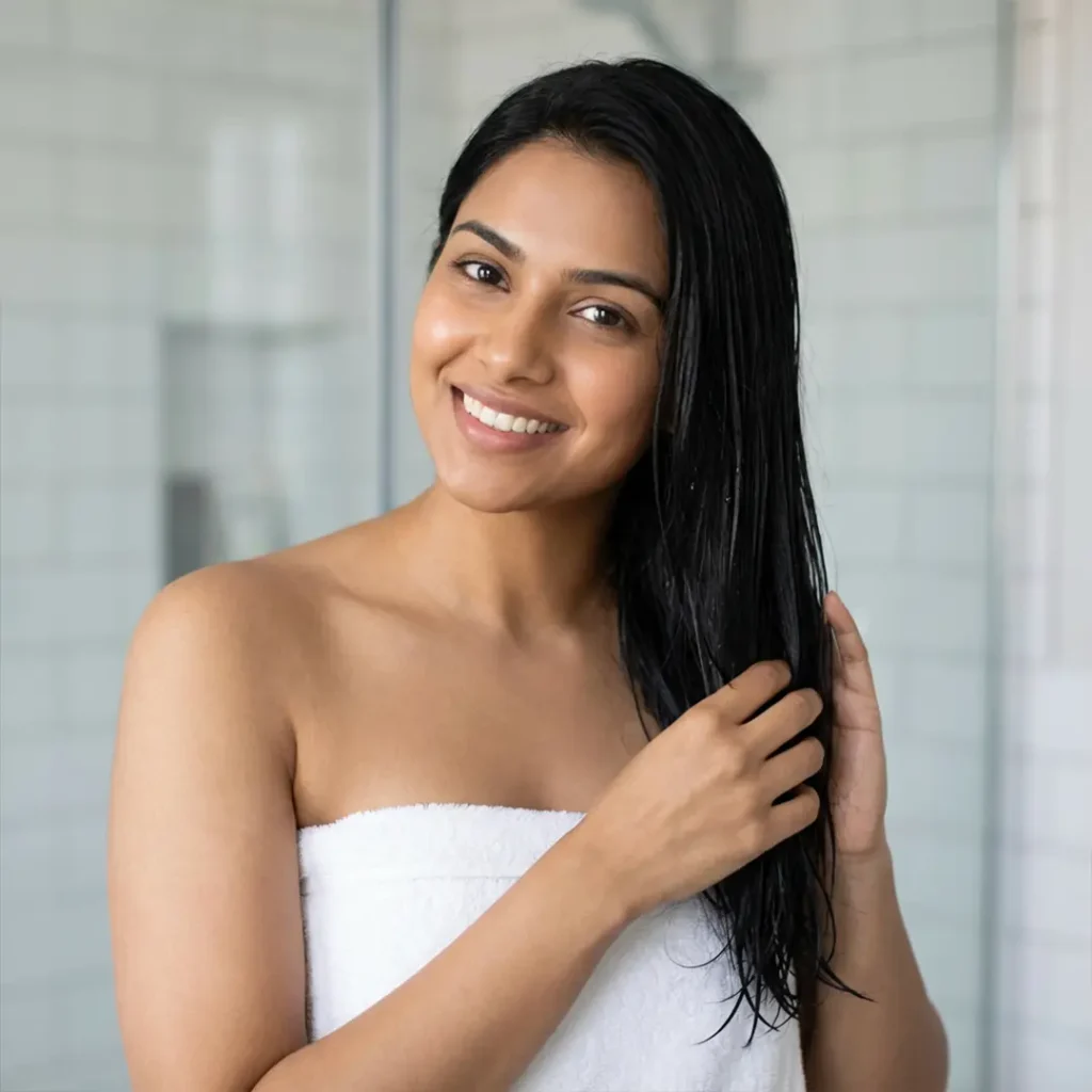 a women with long black hair